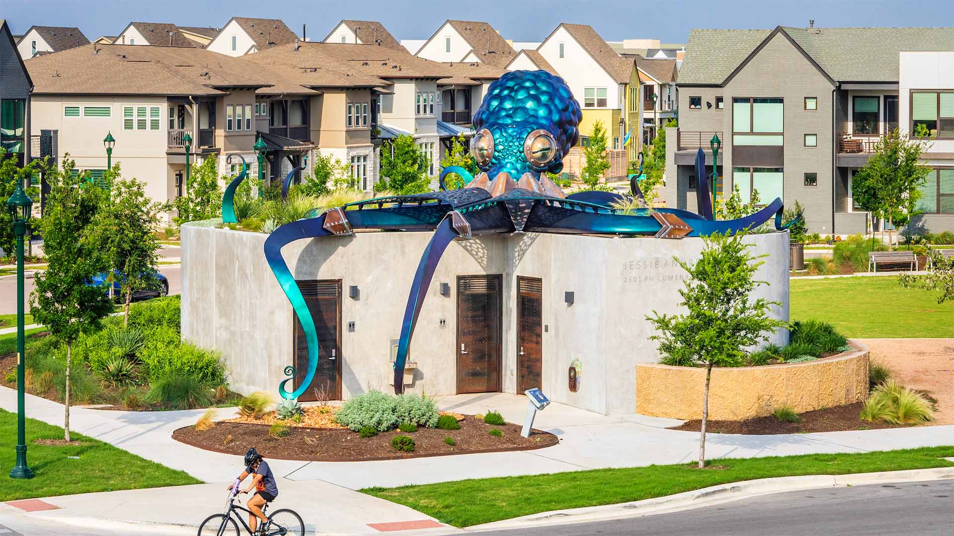 octopus statue at a park