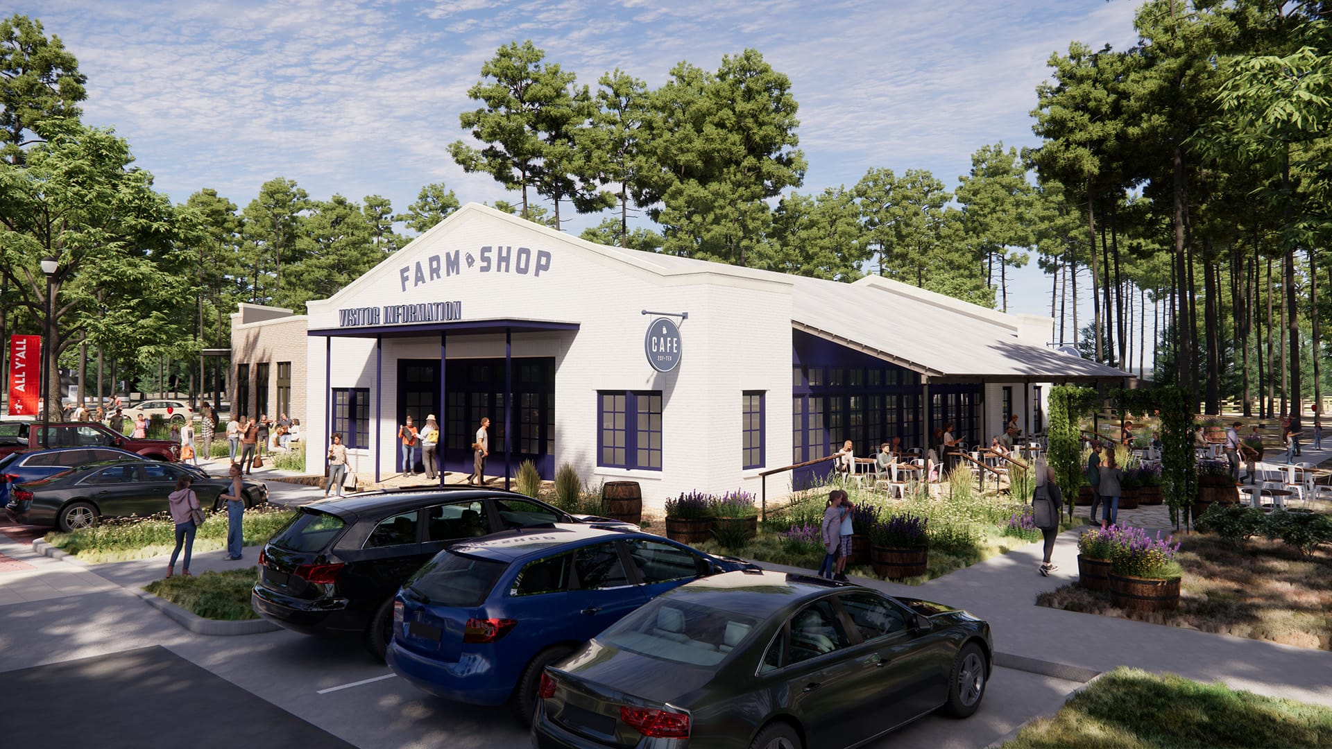 rendering of farm shop at Two Step Farm