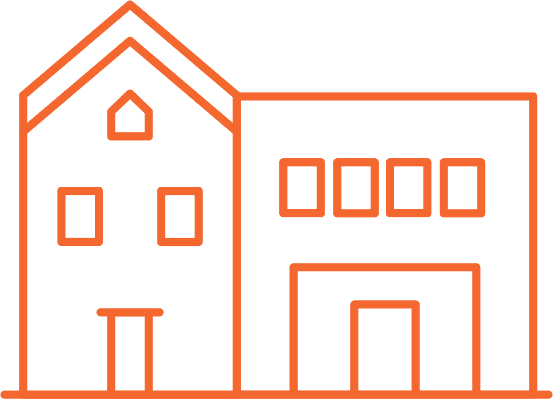 Icon of two mixed-use buildings