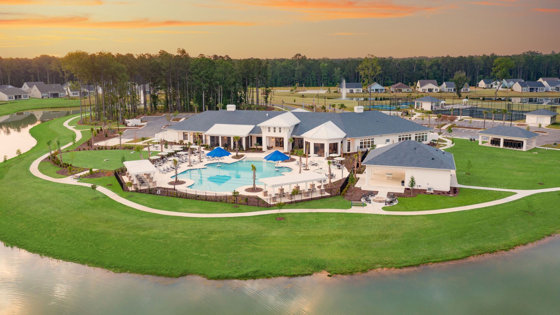 Exterior view of the Four Seasons at Carolina Oaks clubhouse